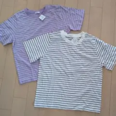 【新品未使用タグ付】COLZA ボーダーTシャツ Lサイズ　2枚セットのサムネイル
