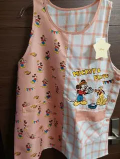 新品　ミッキー＆プルート　エプロン　ＭーＬ