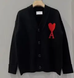 【新品】AMI PARIS ブラック ニットカーディガン M2