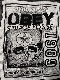 OBEY・オベイ SAVAGE POSSE スカル スウェット トレーナー 黒Mのサムネイル