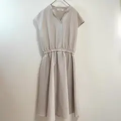 RAY CASSIN フレアワンピース M ベージュ 上品シルエット ロング