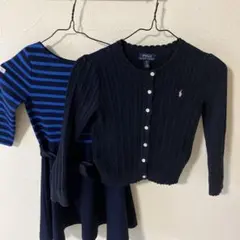 Polo Ralph Lauren 長袖ワンピース ・カーディガン　紺　130のサムネイル