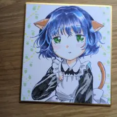猫耳メイドさん◇オリジナルイラスト 手描きイラスト コピック 色紙