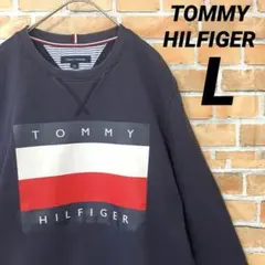 TOMMY HILFIGER ビッグプリント デカロゴ スウェット トレーナー