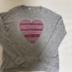 美品GAP KIDS グレー ハート長袖カットソー XXL