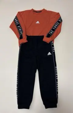 adidas アディダスジャージ スウェットセット オレンジ ブラック　130