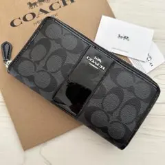 ✨️新品未使用✨️COACH ブラック ロゴ 長財布 COACH コーチ 財布 レディース 長財布 アウトレット ブラック