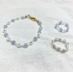 ビーズブレスレット　リング　セット