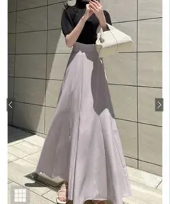 値下げ⭕️ハイウエストロングフレアスカート【gc190】　グレージュL