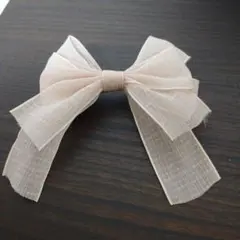 ベビーピンク リボン バレッタ ヘアアクセサリー