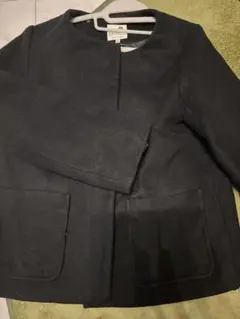 ノーカラージャケット 黒