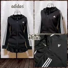 アディダス パーカー 新品 三本線 3本 黒 平成ギャル y2k 150
