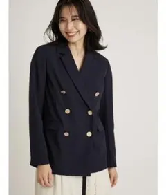 SNIDEL Sustainableダブルジャケット ネイビー
