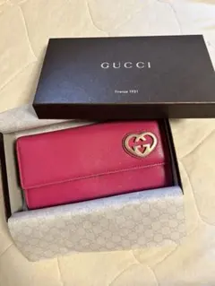 GUCCI バタフライ 長財布 ピンク - メルカリ