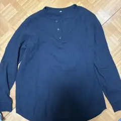 UNIQLO ワッフル ヘンリーネック 長袖シャツ XL