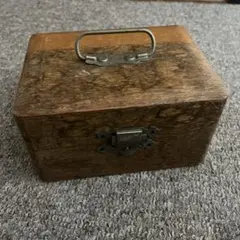 アンティーク　レトロな木製印鑑箱　印ボックス