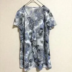 コルディア ペイズリー柄チュニック42 L〜LL 日本製 美品 上品 涼感 春夏のサムネイル