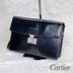 Cartier クラッチバッグ セカンドバック レザー 黒 カルティエ