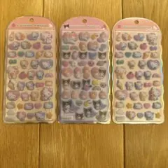 【ハローキティ・クロミ・マイメロ】COTTON PUFFYシール 3シートセット