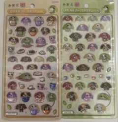 【正規品】新作ボンボンドロップ シール お茶犬 ２枚セットのサムネイル