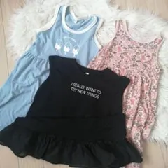 130cm ノースリーブワンピース3点セット