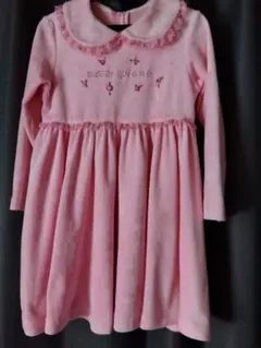 値下げしましたmezzo piano ベロア素材ワンピース 長袖１２０cm