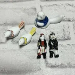 箸置き 小鳥 鳥 海賊 おじさん 狸 まとめ売り 詳細不明
