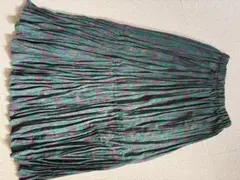 グリーン系花柄プリーツスカート Fサイズ