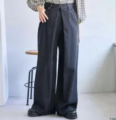 kastane デニムタックワイドパンツ　ブラック　 0サイズ