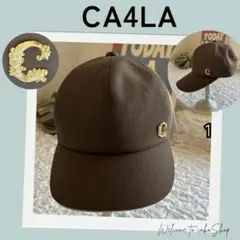 美品》カシラ　CA4LA　HK CAP　キャップ　サイズ調整可　Cチャーム　茶のサムネイル