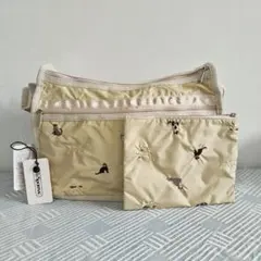 レスポートサック 猫柄 刺繍 ショルダーバッグ ポーチ
