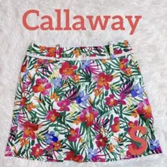 Callaway キュロットスカート パンツ S 花柄 総柄 マルチカラー
