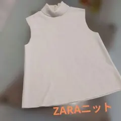 ✨ZARA✨ アイボリー タートルネック ノースリーブ 生成りニット　美品