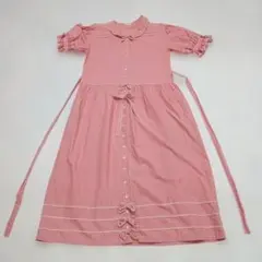 ジ*ー様 ピンクハウス ワンピース ギンガムチェック ピコット リボン 赤