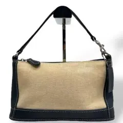 美品　COACH オールドコーチ　ハンドバッグ　USA製　キャンバス　レザー