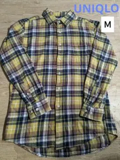 UNIQLO　チェック柄 長袖ネルシャツ　Ｍサイズ　黄色