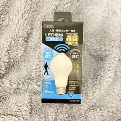 OHM 人感・明暗センサー付き LED電球 昼光色 40形 E26口金