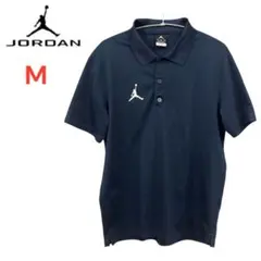 【極美品】ナイキ ジョーダン ポロシャツ ロゴ 刺繍 DRI-FIT M ネイビ