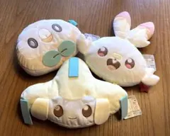 ポケピース　大きい顔型ぬいぐるみポーチ　3種セット　ジラーチ　モクロー　ヒバニー