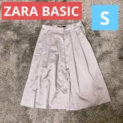 ZARA BASIC S シルバー　スカート タック　フレアのサムネイル