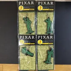 ハッピーくじピクサー・J賞ラバーチャーム　グリーンアーミーメン4個コンプリート