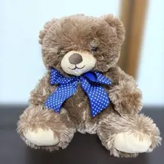 テディベア ぬいぐるみ ブラウン 水玉リボン