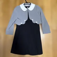 sa・ku・ra 女の子用フォーマルドレス グレー・黒 襟付き