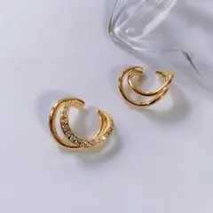 ❤️お得セット❤️ ゴールド イヤーカフ　　　 ジルコニア　２連　２セット♪