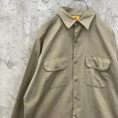 RED CAMEL　長袖　ワークシャツ　トップス　古着　カーキ　ベージュ系　L