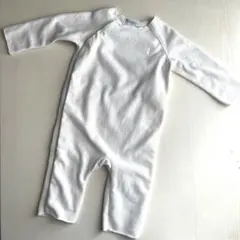 ラルフローレン ホワイト フリース ボタン付きロンパース 6M