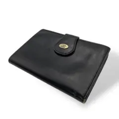 GUCCI グッチ ヴィンテージ レザー二つ折り財布 がま口 ブラック