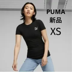 新品 プーマ CLASSICS リブ スリム Tシャツ 半袖トップス 黒色 XS