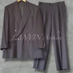 豪華5点セット✨90sLANVIN春夏ダブルブレストスーツ+ネクタイ3本 紫XL 