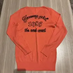 tommy girl オレンジ刺繍ニットセーター S